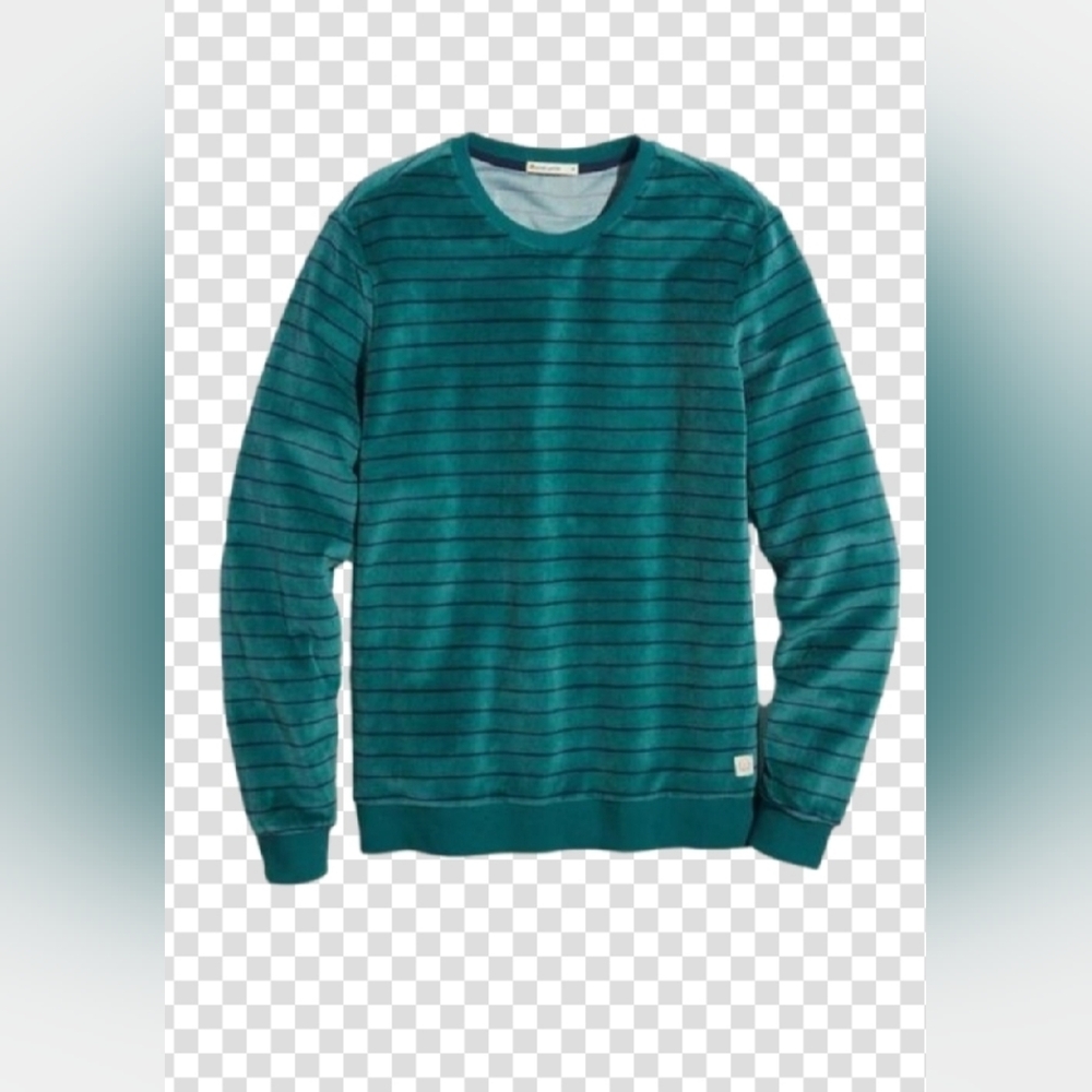 Velour Crewneck in Blue Spruce Navy Stripe
